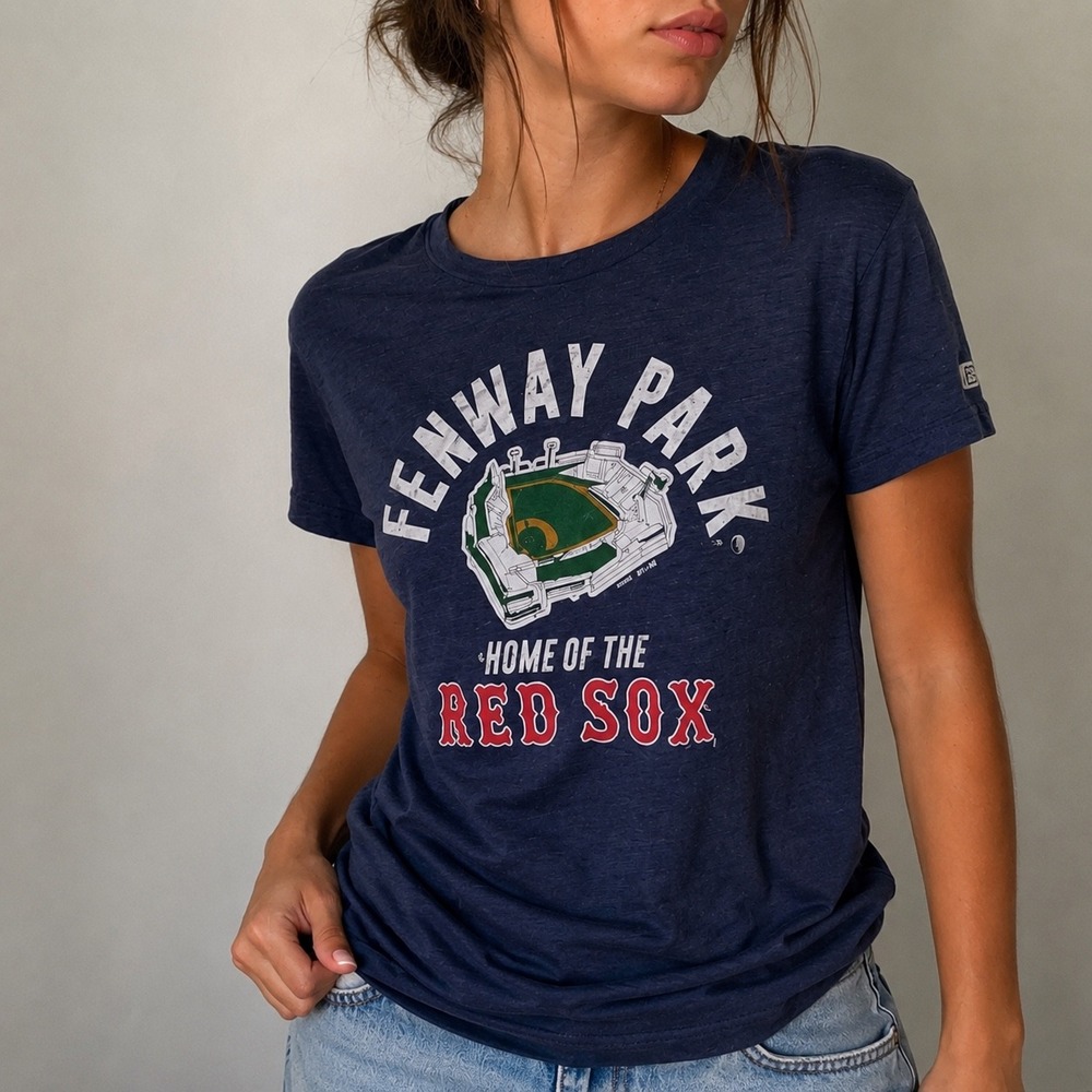 Tailgate Navy Blue Fenway Park Boston Red Sox Graphic Tee Small Baseball